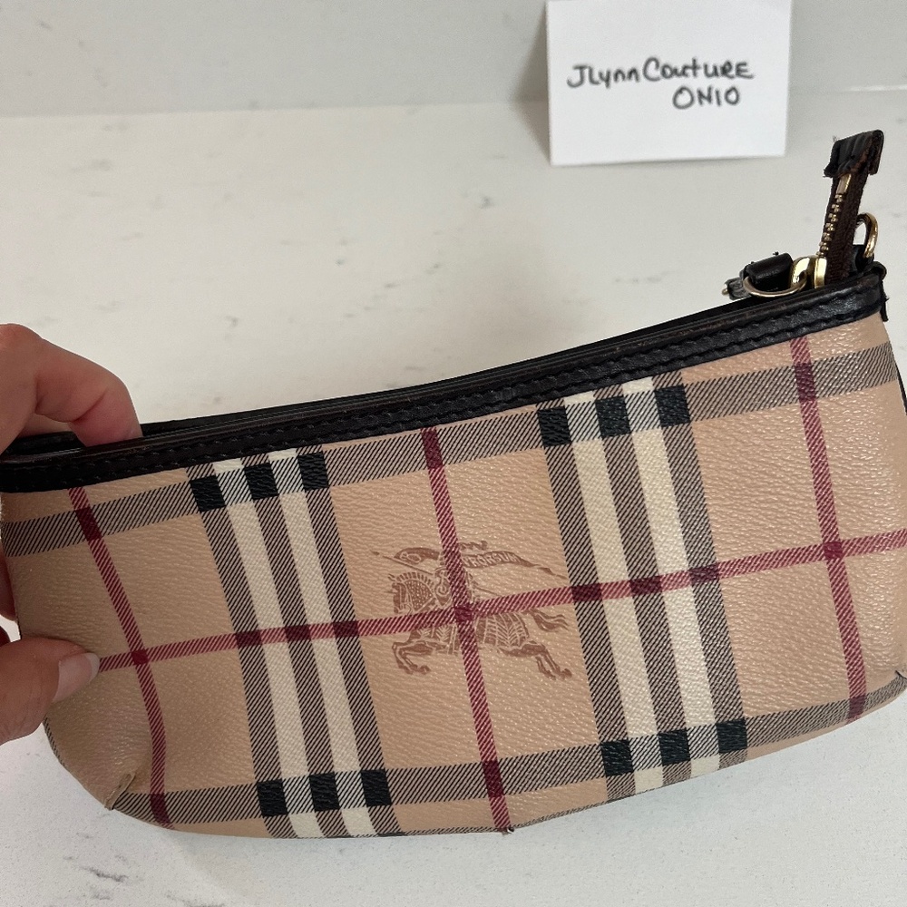Authentic Burberry leather wristlet clutch, Burberry Clutch, Burberry bag
